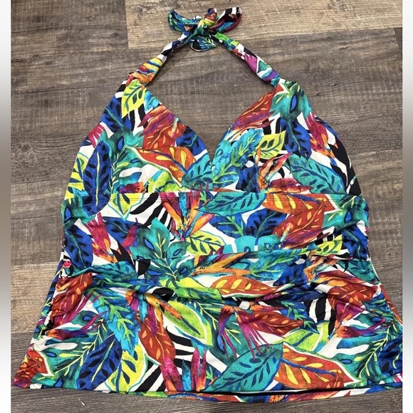 Lauren Ralph Lauren Tankini Top Size 22W Tropical Print - Picture 2 of 6